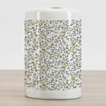 thumbnail image 2 of Flower Ceramic Toothbrush Holder, Floral Pattern Wild Berries Ornamental Curvy Branches Foliage Fruits Botanic, Versatile Countertop for Bathroom, 4.5" X 2.7", Purple Green White, by Ambesonne, 2 of 4