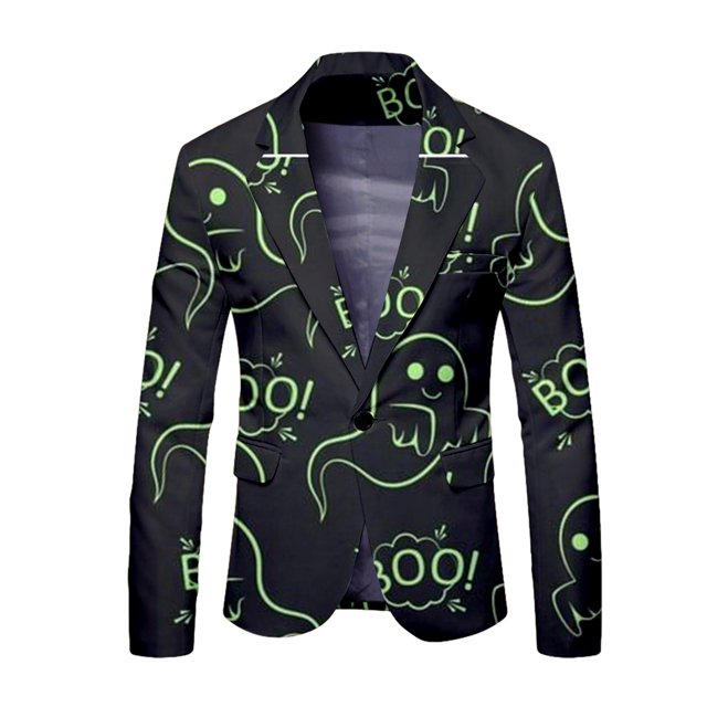 toraway Mens Suits Classic Fit Klein Autumn Men's Fashion Print Suit Jacket XL