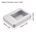 thumbnail image 2 of Caja de Metal Estaño 2uds 4.53' x 3.35' x 0.87' Rectangular Hojalata Almacenamiento con Ventana Transparente Plateado Unique Bargains, 2 of 5