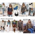 thumbnail image 2 of TEMOFON Womens 3/4 Length Sleeve Blouses Summer Dressy Casual V Neck Pleated Womens Tops Boho Floral Print Tops XL, 2 of 7