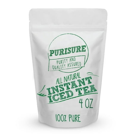 Black 4 Ounce Powder - Purisure All Natural Instant Iced Tea 4 Ounce (192 Servings) | Pure Black Tea Powder | Resealable Bag