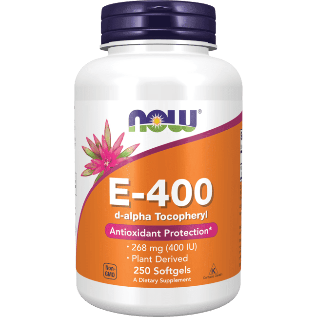 NOW Supplements, Vitamin E-400 IU, D-Alpha Tocopheryl, Antioxidant Protection*, 250 Softgels
