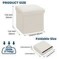 thumbnail image 4 of Lusimo Boucle Small ottoman with storage for living room, 12" Folding storage bench Foot Rest, End of Bed Bench for Bedroom Entryway, Faux Shearling Fabric Cube Seat White, 4 of 10