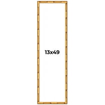 13x49 Frame Gold Bamboo Solid Wood Picture Frame | 1 Inch Moulding Width | Interior Frame Depth