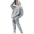 thumbnail image 5 of Dazajoo Womens Jogger Set Fall Two Piece Outfits Casual Mock Neck Hoodies and Cinch Bottom Sweatpants Sweatsuits,Gray,S, 5 of 10