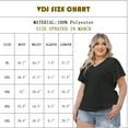 thumbnail image 3 of VDJ Women's Plus Size Tops Summer Flare Short Sleeve Tee Shirts Oversized Casual V Neck Top 2025 Fashion Black Blouses Size 5XL, 3 of 10