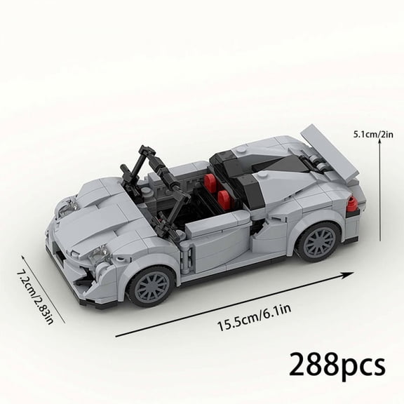 Luxury convertible Supercar building blocks MOC, Car Model building blocks Building Sets toys, Urban Racing DIY building blocks for children and adults - 288pcs