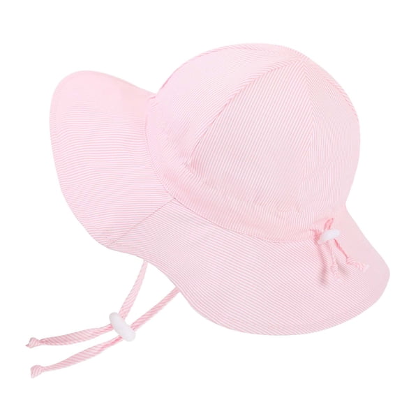 Akiihool Newborn Baby Hat Baby Sun Hat UPF 50  Sun Protective Toddler Bucket Hat Summer Kids Beach Hats Wide Brim Outdoor Play Hat for Boys Girls Light Pink,0-6 Months