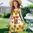thumbnail image 6 of Uourmeti Horse Daisy Print Girls Summer Dress Spaghetti Strap Causal Tank Dresses Beach Play Sundress for Girls Cute Clothes Soft Twirl Tiered Dresses 3-4T, 6 of 7