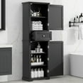 thumbnail image 2 of S-HOME Triangle Tall Cabinet Featuring 3 Drawers and Adjustable Shelves in Modern Grey MDF for Multi-Use Storage, 2 of 11