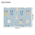 thumbnail image 4 of Yayeee Bath Rug for Bathroom Floor Non Slip Contour Fluffy Soft Absorbent Mat, 20"x24", Blue Rabbits, 4 of 7