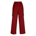 thumbnail image 4 of GUACER Wide Leg Pants for Women with Pockets Elastic Waisted Lounge Cotton Linen Harem Pants, 4 of 7
