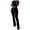 Black, variant on Fgnfyis Women's 2 Piece Casual Group Folding Bell Bottom Group Short Sleeved Short Version Blouse Casual Clothing Sets Pants Sets for Women Women's Trousers Suit Beige S