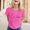 Hot Pink-7, variant on Cancer Shirts for Women Pink Ribbon Print Short Sleeve Tees Summer Casual Fight Cancer Crew Neck Tops