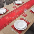 thumbnail image 3 of Conjunto de 12 piezas de posavasos y manteles navideños TANGJMXG de fieltro rojo, 3 of 3