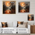 thumbnail image 4 of Designart "Misty Morning by the Orange Lake Reflections III" Landscapes Floater Framed Canvas Print, 4 of 7