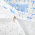 thumbnail image 4 of Manfei Aesthetic Blue Bow Duvet Cover Set For Kids,Letter H Monogram Letter Bedding Full,Reversible,3pcs(No Comforter), 4 of 6