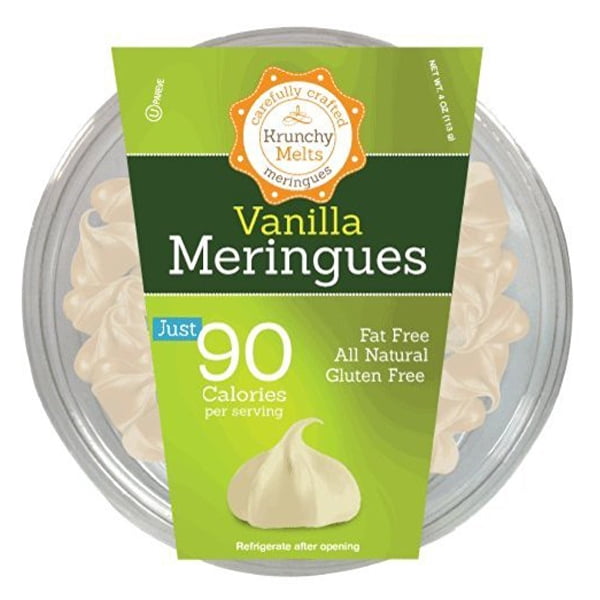 Krunchy Melts Vanilla Meringues Cookies 4 oz Tubs Single Pack