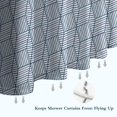 thumbnail image 6 of Blue Geometric Striped Pattern Shower Curtain 36"x72" ,Bathroom Decorative Shower Curtains Set with 12 Hooks,Modern Waterproof Washable Shower Curtain, 6 of 6