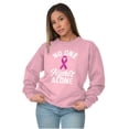 thumbnail image 3 of Breast Cancer No One Fights Alone Women Crewneck Sweatshirt Brisco Brands S, 3 of 6