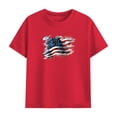 thumbnail image 4 of ITSAME 4th of July Girls Outfit Sets American Flag Print Cotton T-Shirt and Shorts Casual Clothes 2-Piece Red Size 4, 4 of 9