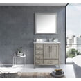 thumbnail image 2 of Jacques 36'' Distressed Grey Single Vanity  White Carrara Marble Top  White Square Sink and 34'' Mirror - Right Version, 2 of 2