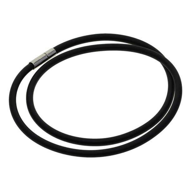 Pulsera de goma para hombre con cordón de goma y collar para cumpleaños, boda, Hebilla blanca 55cm