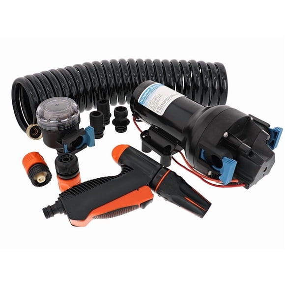 Jabsco Boat Washdown Pump P601J-219N-4A HotShot HD6; 5 Chamber Co-Molded TPV Diaphragm; 6 Gallon Per Minute; 12 Volt DC; Thermal Motor Protection