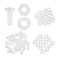 thumbnail image 1 of Uxcell 15 Set M6x15mm Nylon Plastic Cross Round Head Screw Phillips Bolts Hex Nuts Flat Washers Assortment Kit, Metric Full Thread Bolt Fasteners for DIY Machine Assembly, White, 1 of 7