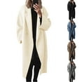 thumbnail image 3 of Womens New Autumn Winter Woolen Coat Fashion Versatile Long Trench Coat Grey XXXL YIWEI, 3 of 6