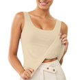 thumbnail image 1 of Camiseta larga sin mangas para mujer: talla grande, escote en V, espalda descubierta, estilo deportivo, camiseta elegante informal para el verano, 1 of 4