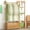 Nature, variant on Bamboo 39" W Clothing Rack Storage Shelves Garment Hanging With Door, Free-Standing Garment Stand, Multi-Functional Storage Organizer for Bedroom, Dressing Room, Boutique, Laundry, Balcony