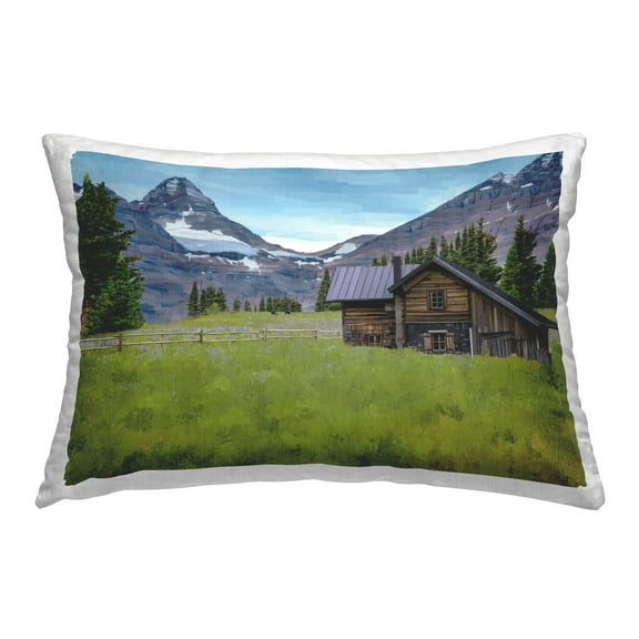 Stupell Industries Cabin on Ranch Landscape Decorative Printed Throw Pillow Design by Renel Peters.