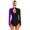 Purple, variant on iEFiEL Womens Glitter Rhinestones Leotard Long Sleeve Bodysuit for Gymnastics Dance Figure Skating