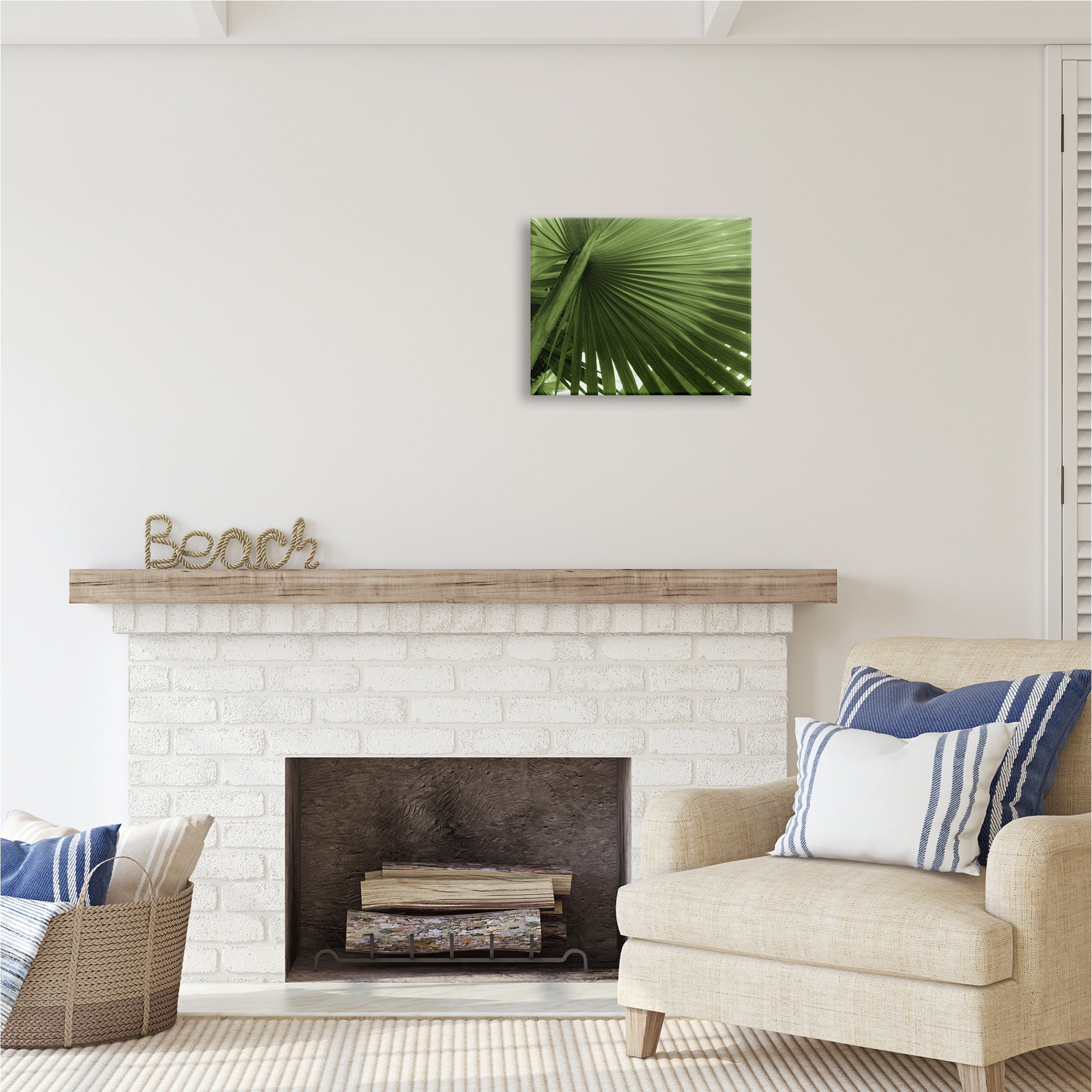 Stupell Industries Green Tropical Leaf Botanical & Floral Photography Gallery Wrapped Canvas Print Wall Art, 20 x 16