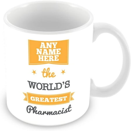 

The World s Greatest Pharmacist Personalised Mug - Personalised Gift - Customise Cup with Name - Pink