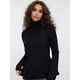 thumbnail image 4 of Suéter de Larga con Cuello Alto y Volantes para Mujer, Colección Otoño 2025 Negro L, 4 of 8