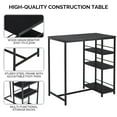 thumbnail image 5 of Ktaxon 3 Pieces Dining Table Set for 2, Counter Height Bar Table Set with Storage Shelves, Pub Table and Padded Chairs for Dining Room, Kitchen, Modern Black, 5 of 9