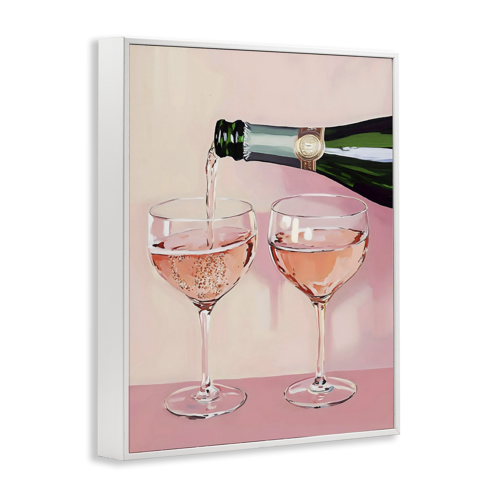 Stupell Industries Pink Champagne Toast for Two White Framed Giclee Art, design by The Prints Vibe