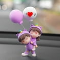 thumbnail image 6 of Cute Small Figurines Resin Miniatures Cartoon Couples Car Decoration Auto Interior Decoration Air Vent Ornaments Dashboard Figurine Accessories E, 6 of 7