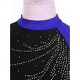 thumbnail image 3 of iiniim Womens Shiny Metallic Rhinestone Leotard Long Sleeve Mock Neck Bodysuit, 3 of 7