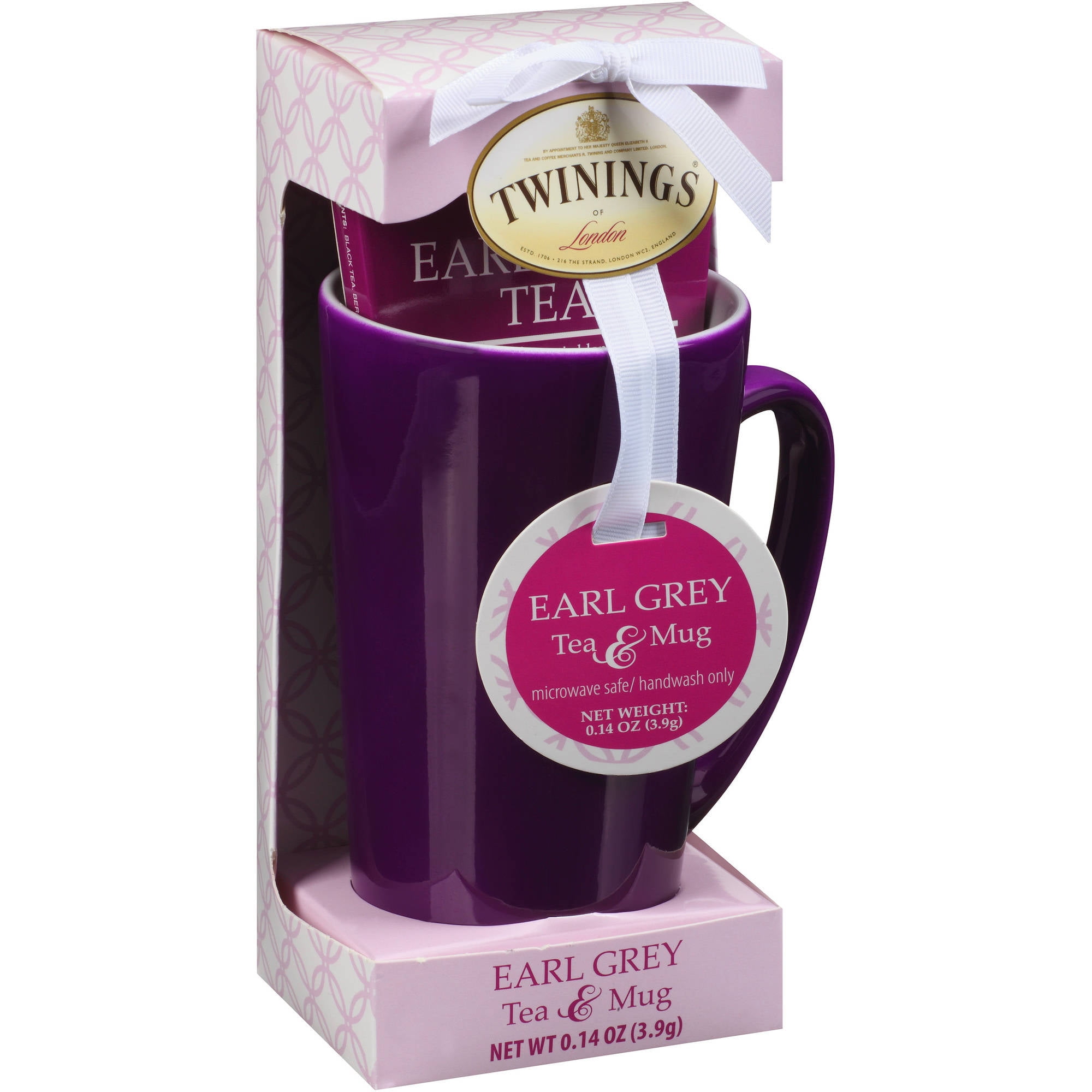 Twinings of London Early Grey Purple Tea & Mug, 0.14 Oz.