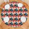 thumbnail image 2 of Aesthetic Tropical Round Tablecloth - Elastic Edge, Windproof, Spill-Proof - Hawaii Palm Tree Design for Families & Hosts, 2 of 5