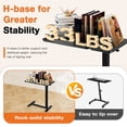thumbnail image 6 of EDX Overbed Bedside Desk, Rolling Laptop Stand Tray Overbed Table with Wheels and Height Adjustable for Laptop Bed Sofa, Black, 6 of 9