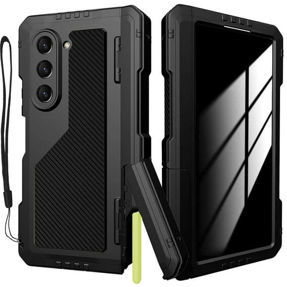 Funda metálica YQODSZ para Samsung Galaxy Z Fold 6 con pantalla de privacidad
