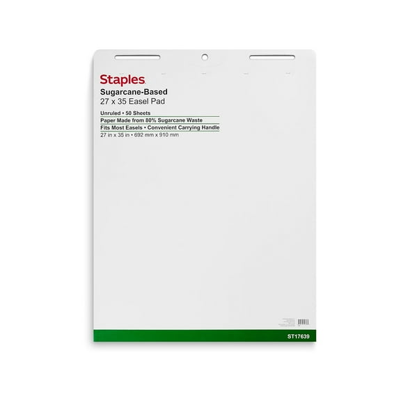 Staples Easel Pads 27" x 35" White 50 Sheets/Pad 8 Pads/Carton ST17639VS