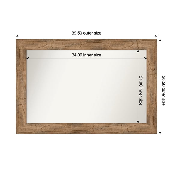 Amanti Art Custom Wall and Bathroom Mirror (26.5 x 39.5 in.), Owl Brown Frame