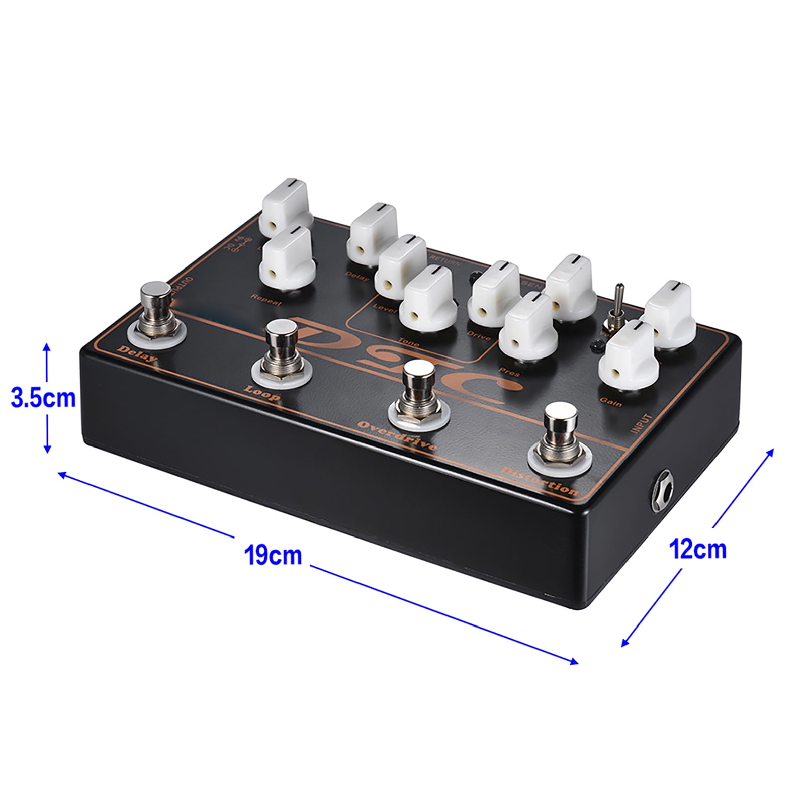 overdrive effect pedal Pedal MOSKYAudio DTC 4-in-1 Electric Guitar Effects Pedal Distortion + Overdrive + Loop + Delay