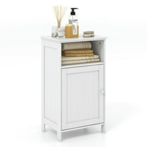 Spaco Bathroom Freestanding Adjustable Shelf Floor Storage Cabinet-White, Bathroom Storage Cabinet for Entryway Storage, Home Office Furniture