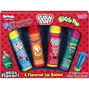 Lotta Luv Baby Bottle Pop, Ring Pop & Push Pop Flavored Mega Lip Balm, 4ct